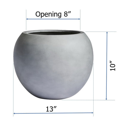 DreamPatio Riverside Fiberstone Modern Sphere Planter for Indoor/Outdoor