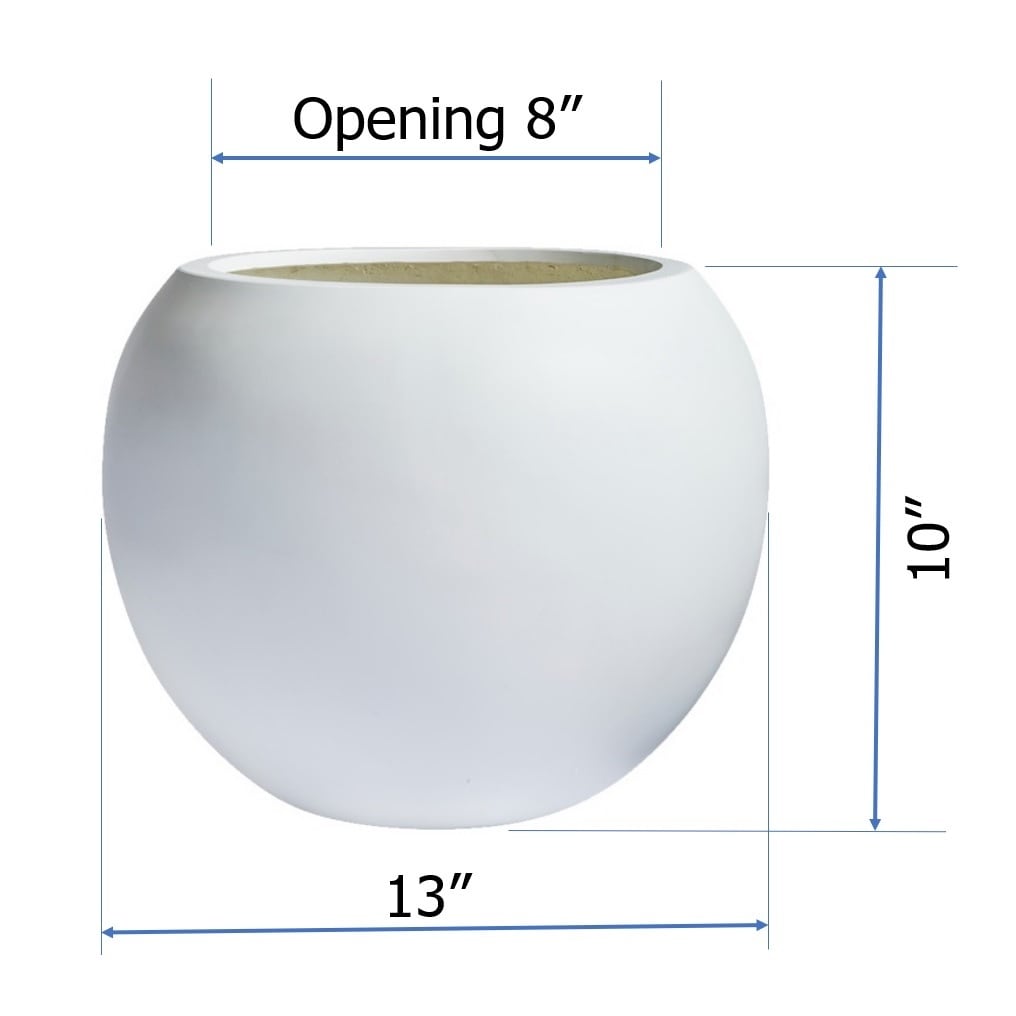 DreamPatio Riverside Fiberstone Modern Sphere Planter for Indoor/Outdoor