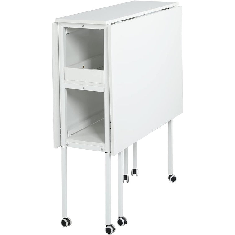 Table d'artisanat à hauteur réglable avec étagères de rangement, table de coupe pliable mobile pour le bureau à domicile, la salle de couture, la salle d'artisanat.
