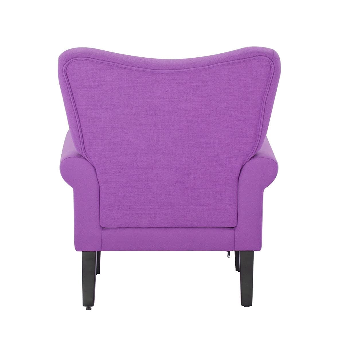 Fauteuil d'appoint moderne Erommy, fauteuil à dossier haut, canapé simple recouvert de tissu avec boutons et pieds en bois pour salon.