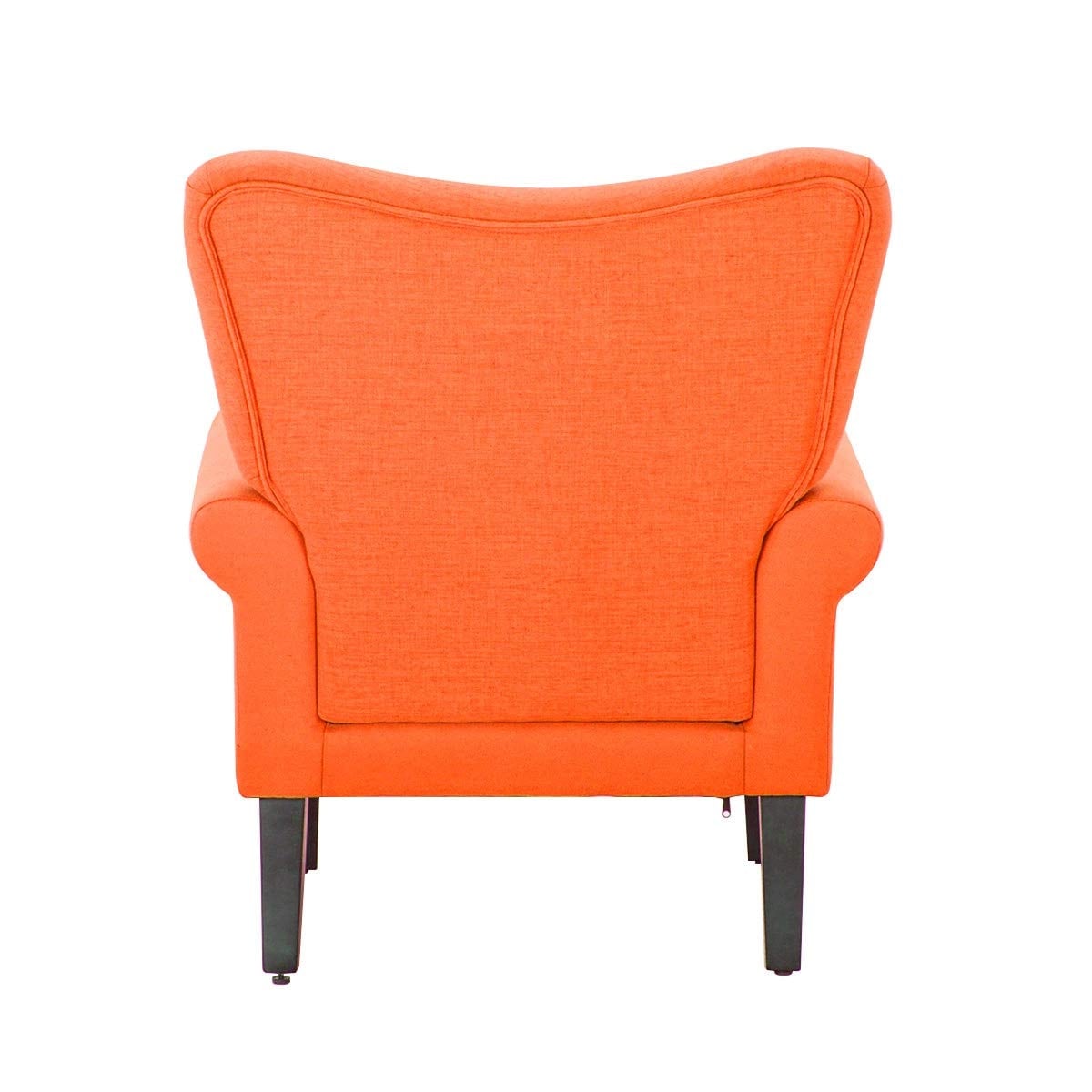 Fauteuil d'appoint moderne Erommy, fauteuil à dossier haut, canapé simple recouvert de tissu avec boutons et pieds en bois pour salon.
