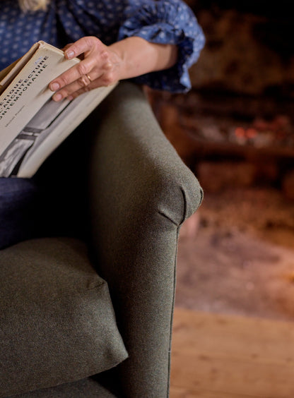 Fauteuil Elbert, rayure ocre Heritage