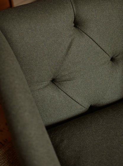 Fauteuil Elbert, rayure ocre Heritage