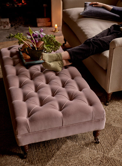 Ottoman Elbert, rayure ocre Heritage