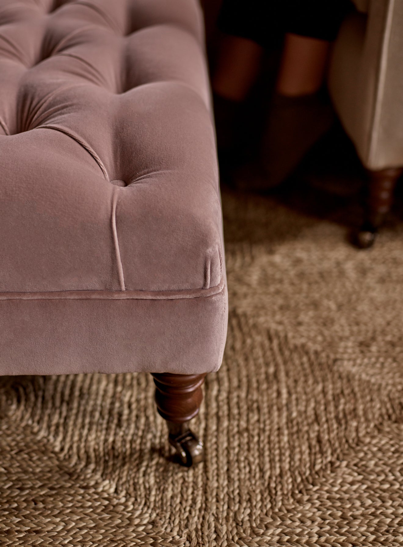 Ottoman Elbert, rayure ocre Heritage