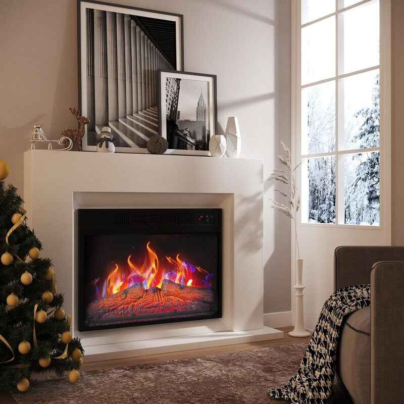 Insert de cheminée électrique avec réglage de la chaleur, de la luminosité, minuterie et protection contre la surchauffe, 1400W, homologué CSA.