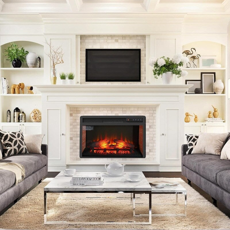 Insert de cheminée électrique avec réglage de la chaleur, de la luminosité, minuterie et protection contre la surchauffe, 1400W, homologué CSA.
