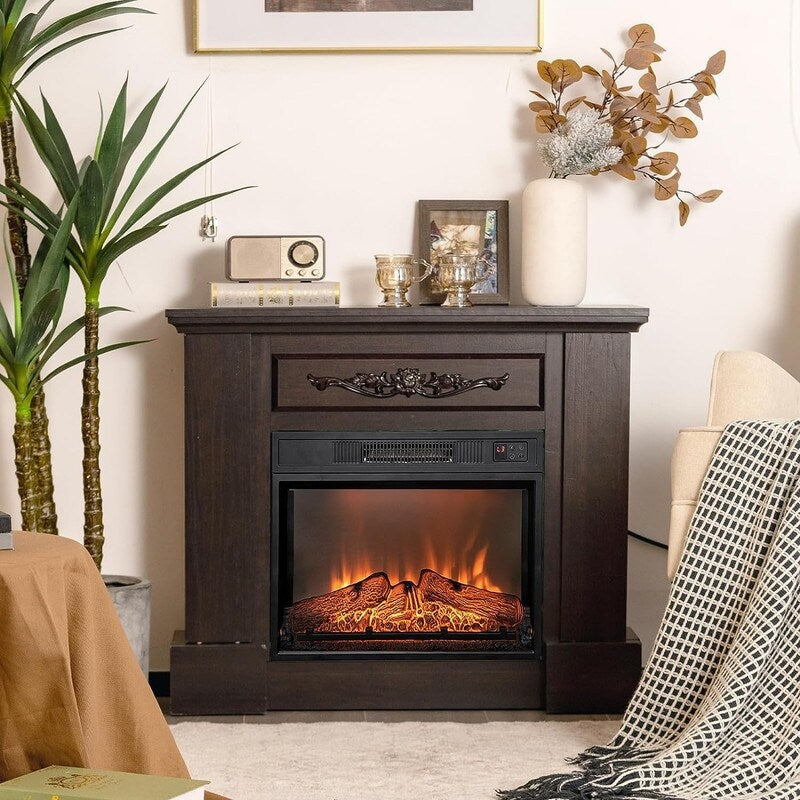 Insert de cheminée électrique avec réglage de la chaleur, de la luminosité, minuterie et protection contre la surchauffe, 1400W, homologué CSA.