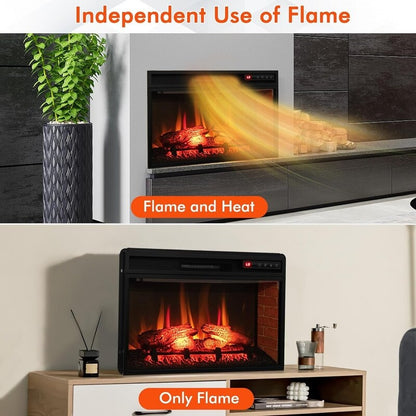 Insert de cheminée électrique avec réglage de la chaleur, de la luminosité, minuterie et protection contre la surchauffe, 1400W, homologué CSA.