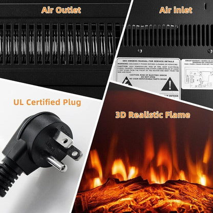 Insert de cheminée électrique avec réglage de la chaleur, de la luminosité, minuterie et protection contre la surchauffe, 1400W, homologué CSA.
