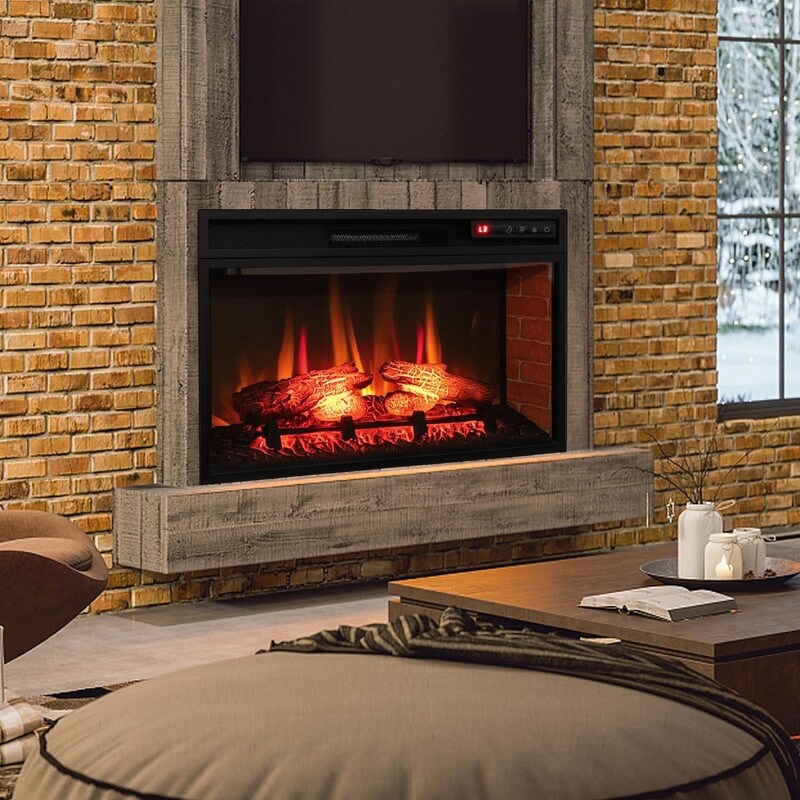 Insert de cheminée électrique avec réglage de la chaleur, de la luminosité, minuterie et protection contre la surchauffe, 1400W, homologué CSA.