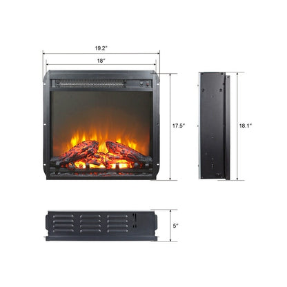 Insert de cheminée électrique avec réglage de la chaleur, de la luminosité, minuterie et protection contre la surchauffe, 1400W, homologué CSA.