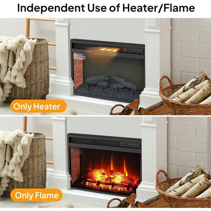 Insert de cheminée électrique avec réglage de la chaleur, de la luminosité, minuterie et protection contre la surchauffe, 1400W, homologué CSA.
