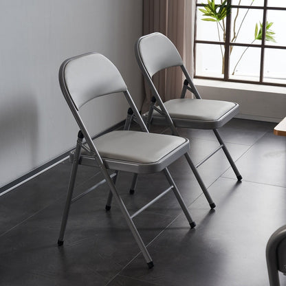 Elegant Foldable Iron & PVC Chairs for Convention & Exhibition White