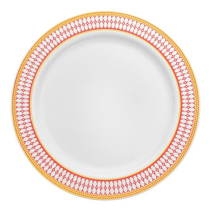 Elegant Gold Chord Rim Disposable Plastic Plate Packs - Party Supplies