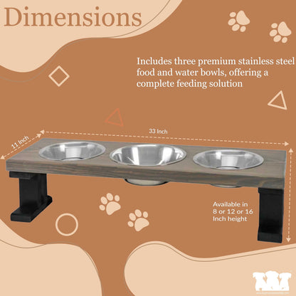 Farmhouse 3 Bowl Elevated Regular Feeder
