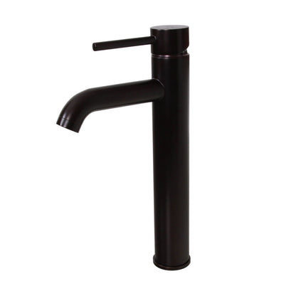 Robinet de lavabo à bec haut à simple levier en bronze huilé Elite et bonde à levier.