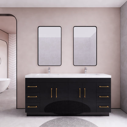 Meuble-lavabo Eliza de 183 cm (72 pouces) à poser avec double vasque