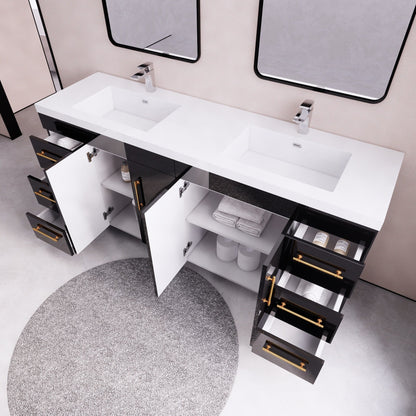 Meuble-lavabo Eliza de 183 cm (72 pouces) à poser avec double vasque