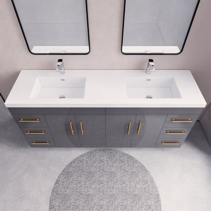 Meuble-lavabo Eliza de 183 cm (72 pouces) à poser avec double vasque