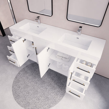 Meuble-lavabo Eliza de 183 cm (72 pouces) à poser avec double vasque