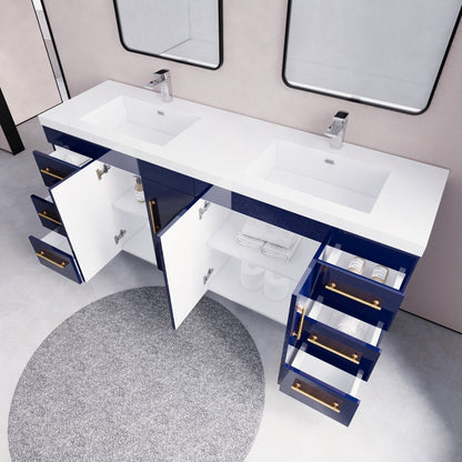 Meuble-lavabo Eliza de 183 cm (72 pouces) à poser avec double vasque