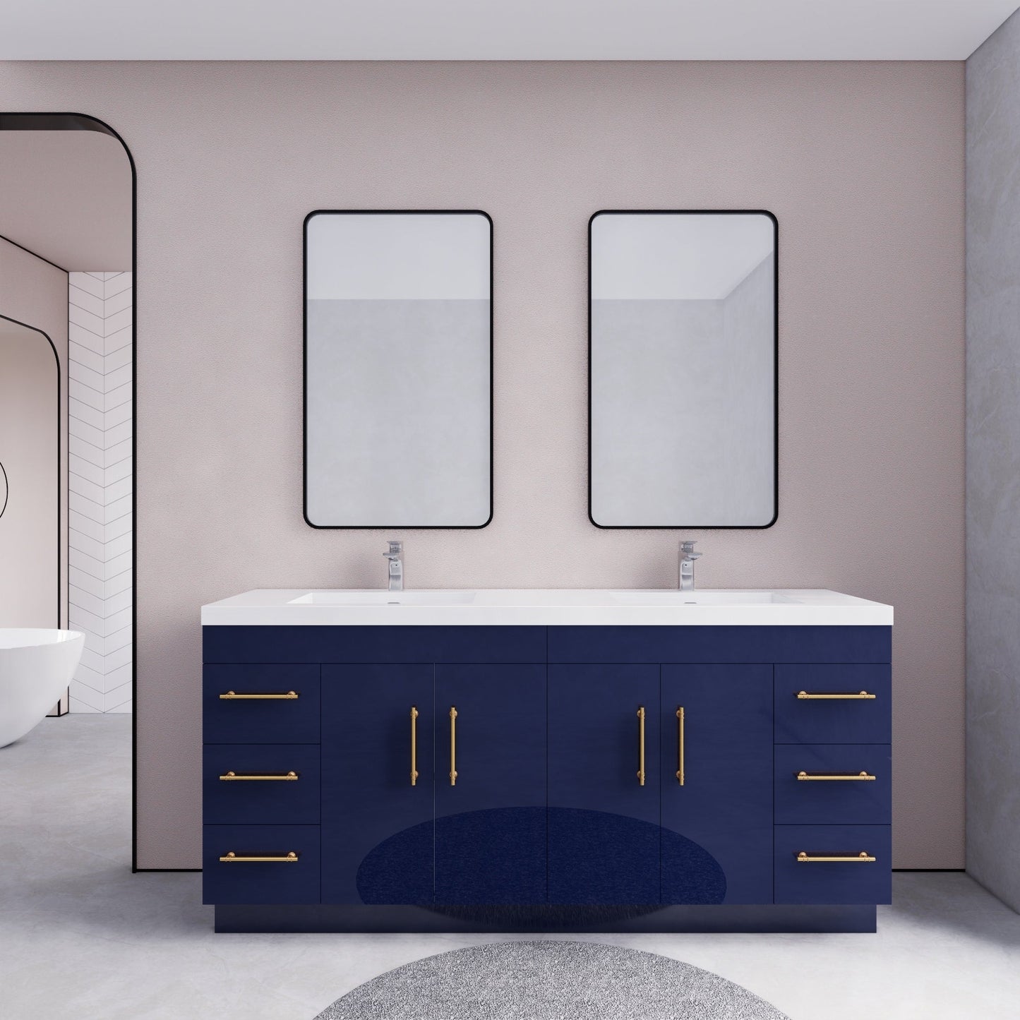Meuble-lavabo Eliza de 183 cm (72 pouces) à poser avec double vasque