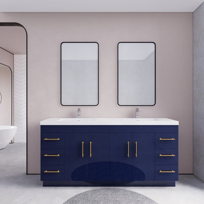 Meuble-lavabo Eliza de 183 cm (72 pouces) à poser avec double vasque