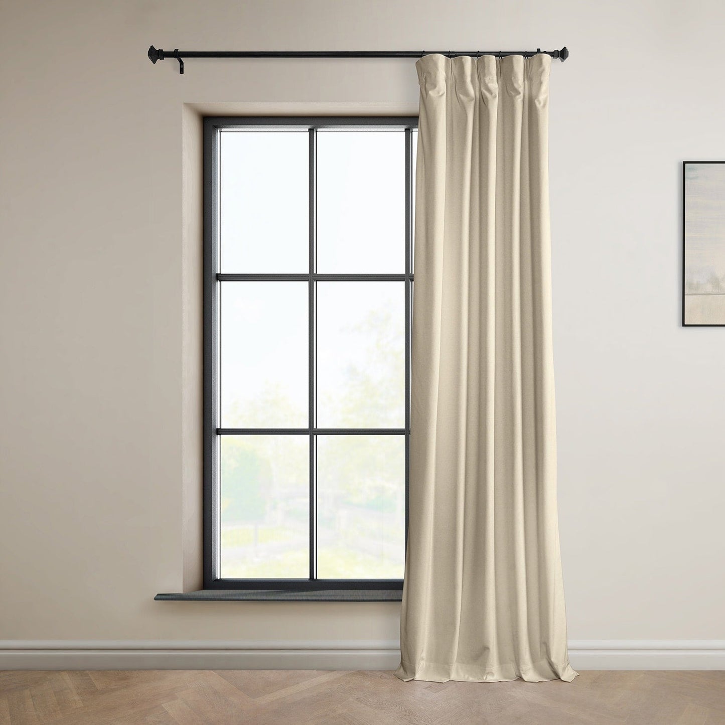 Exclusive Fabrics Signature Plush Velvet Hotel Blackout Curtains (1 Panel) - Luxury Soft Drapery for Light Control & Elegance