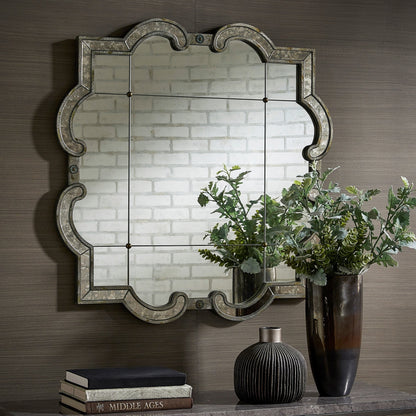 Miroir mural à carreaux argent antique Fantina de iNSPIRE Q Classic