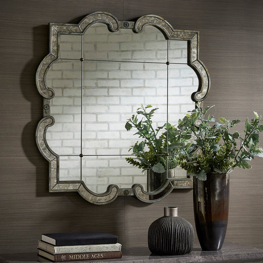 Miroir mural à carreaux argent antique Fantina de iNSPIRE Q Classic