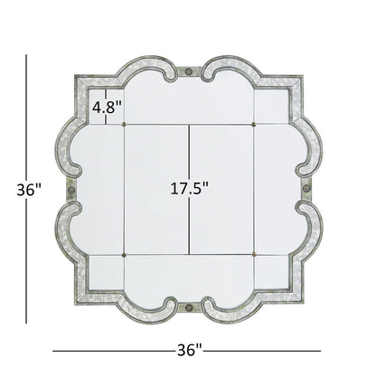 Miroir mural à carreaux argent antique Fantina de iNSPIRE Q Classic