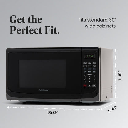 Four à micro-ondes de comptoir Farberware de 1000 watts et 1,1 pi3 avec éclairage LED et verrouillage enfant.