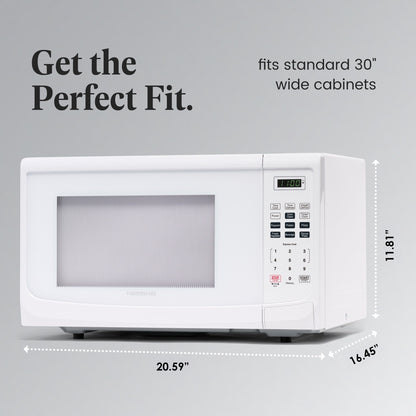 Four à micro-ondes de comptoir Farberware de 1000 watts et 1,1 pi3 avec éclairage LED et verrouillage enfant.