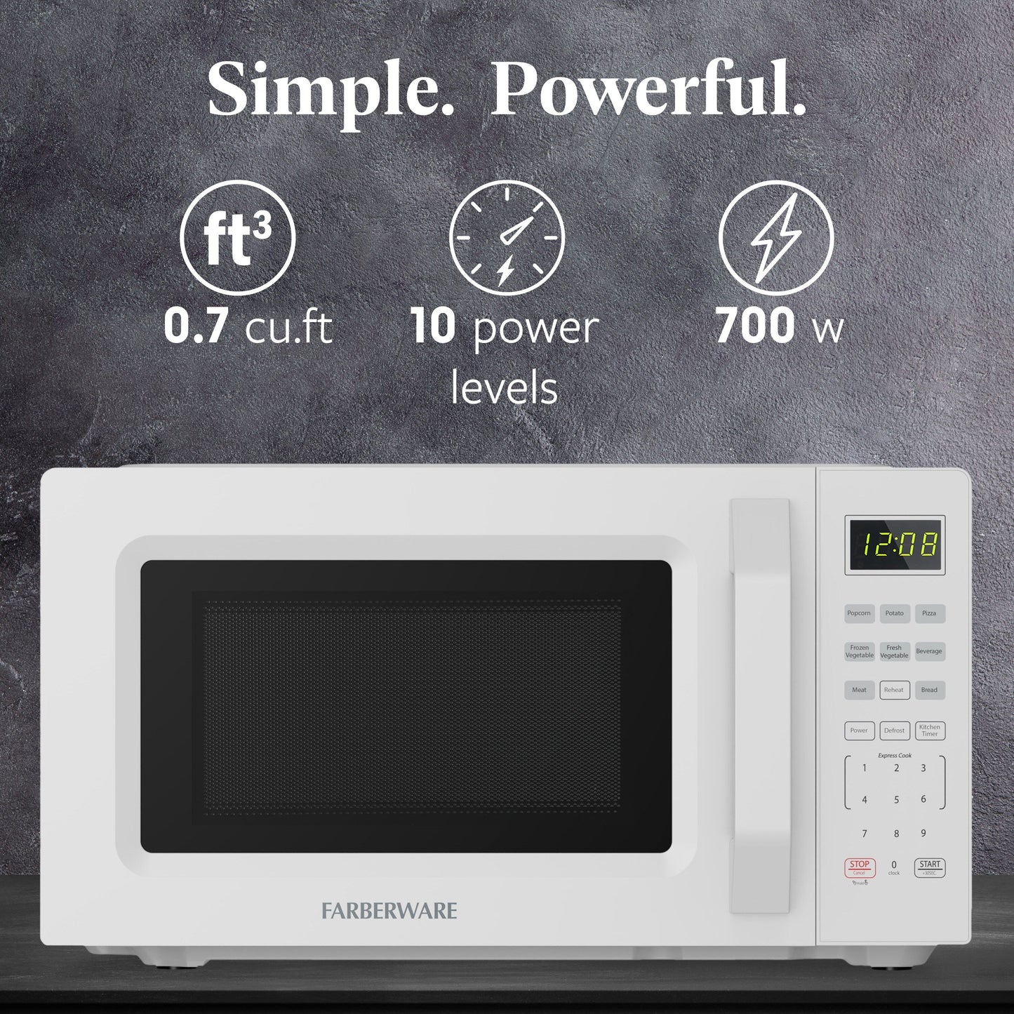 Four à micro-ondes compact de 700 watts pour comptoir de Farberware