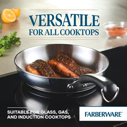Ensemble de casseroles et poêles en acier inoxydable Farberware Brilliance, 10 pièces