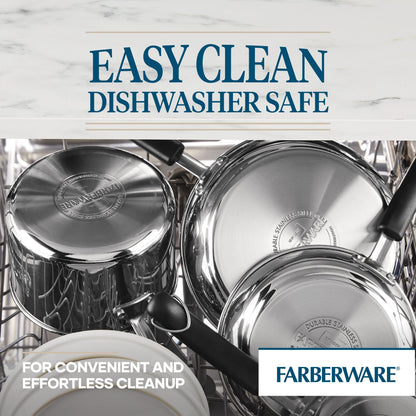 Ensemble de casseroles et poêles en acier inoxydable Farberware Brilliance, 10 pièces