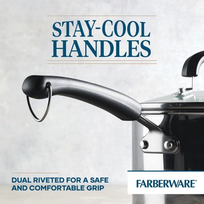 Ensemble de casseroles et poêles en acier inoxydable Farberware Brilliance, 10 pièces