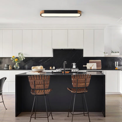 Éclairage encastré ovale allongé en bois style farmhouse, LED dimmable - 37 3000k/6000k