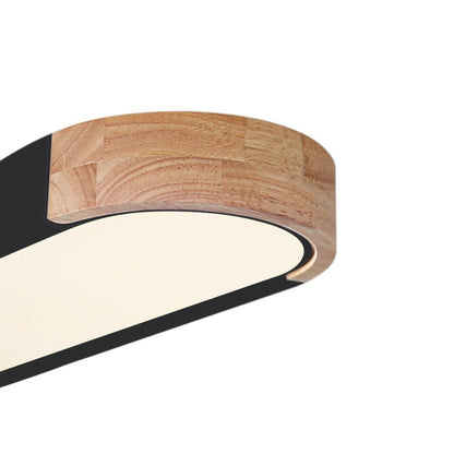 Éclairage encastré ovale allongé en bois style farmhouse, LED dimmable - 37 3000k/6000k