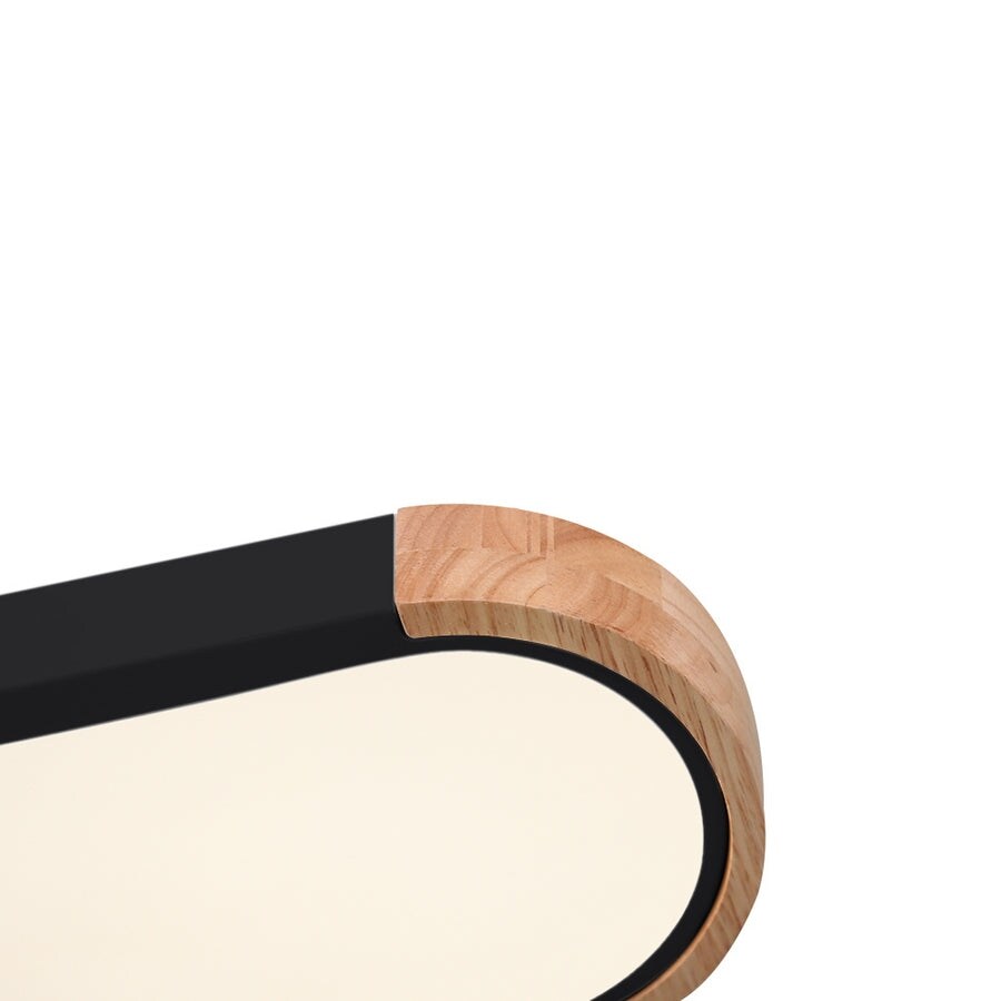 Éclairage encastré ovale allongé en bois style farmhouse, LED dimmable - 37 3000k/6000k