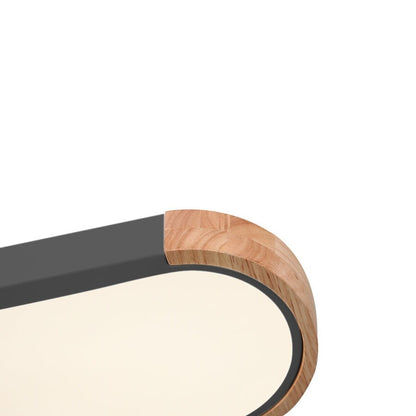 Éclairage encastré ovale allongé en bois style farmhouse, LED dimmable - 37 3000k/6000k