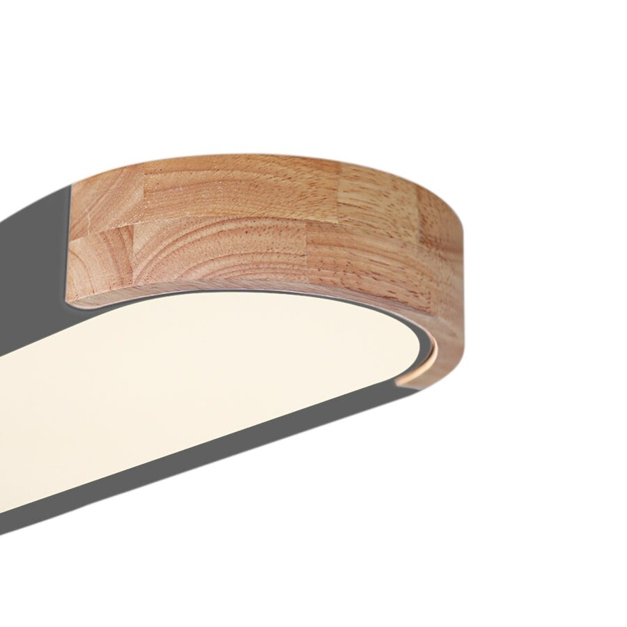 Éclairage encastré ovale allongé en bois style farmhouse, LED dimmable - 37 3000k/6000k