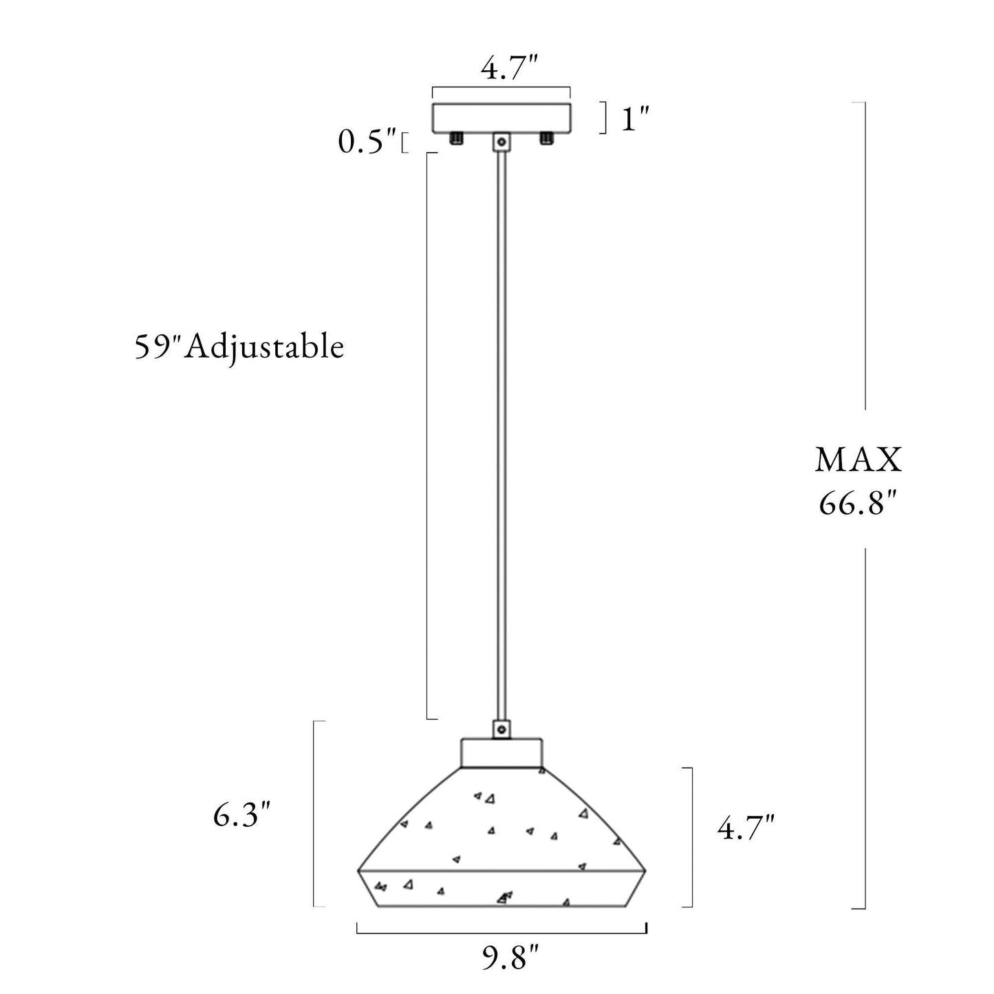 Suspension lumineuse moderne Flyn à 1 lumière avec abat-jour en verre mercure pour îlot de cuisine