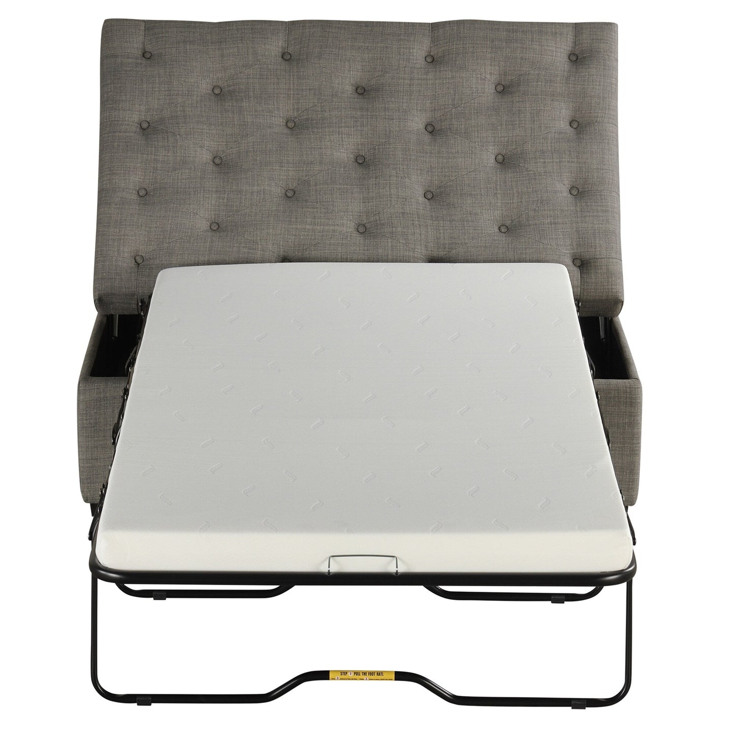 Canapé-lit pliable, pouf 49.6 avec canapé-lit pliable, pouf convertible avec fonction lit avec matelas à mémoire de forme et design capitonné.