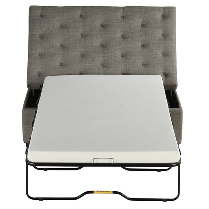 Canapé-lit pliable, pouf 49.6 avec canapé-lit pliable, pouf convertible avec fonction lit avec matelas à mémoire de forme et design capitonné.