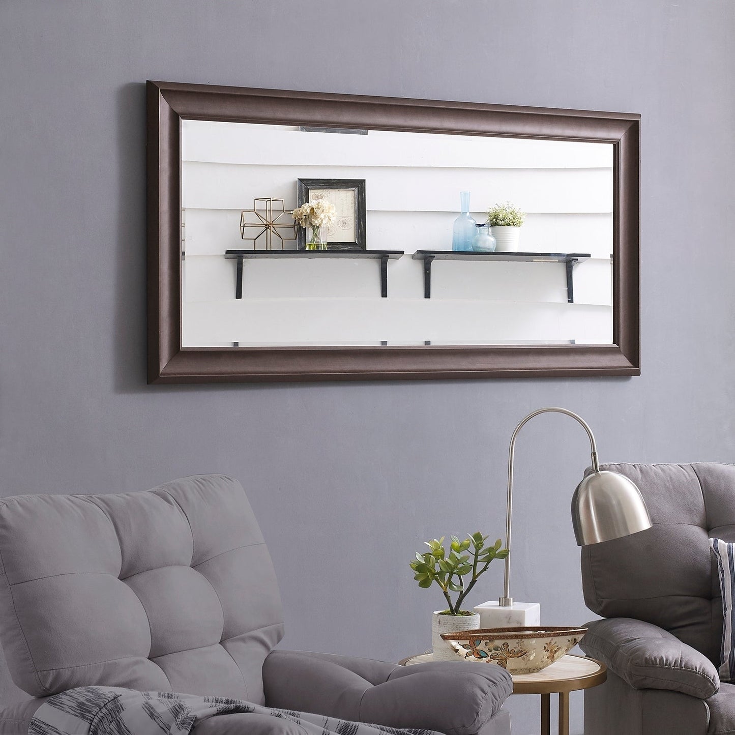 Grand miroir mural rectangulaire avec cadre - Miroir de sol pleine longueur, miroir corporel pour chambre à coucher et dressing.