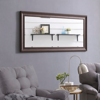 Grand miroir mural rectangulaire avec cadre - Miroir de sol pleine longueur, miroir corporel pour chambre à coucher et dressing.