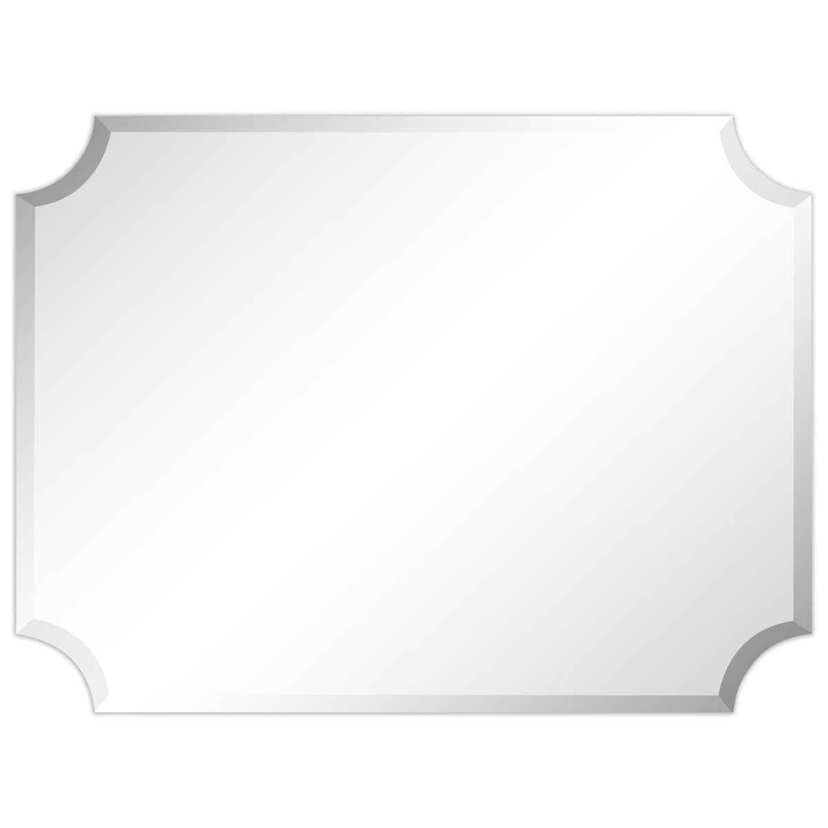 Miroir mural rectangulaire sans cadre, à bords évasés et biseautés, pour salle de bain, meuble-lavabo, chambre à coucher, bord biseauté de 1 côté - Transparent