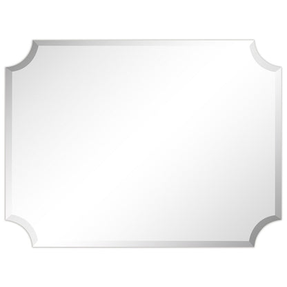 Miroir mural rectangulaire sans cadre, à bords évasés et biseautés, pour salle de bain, meuble-lavabo, chambre à coucher, bord biseauté de 1 côté - Transparent